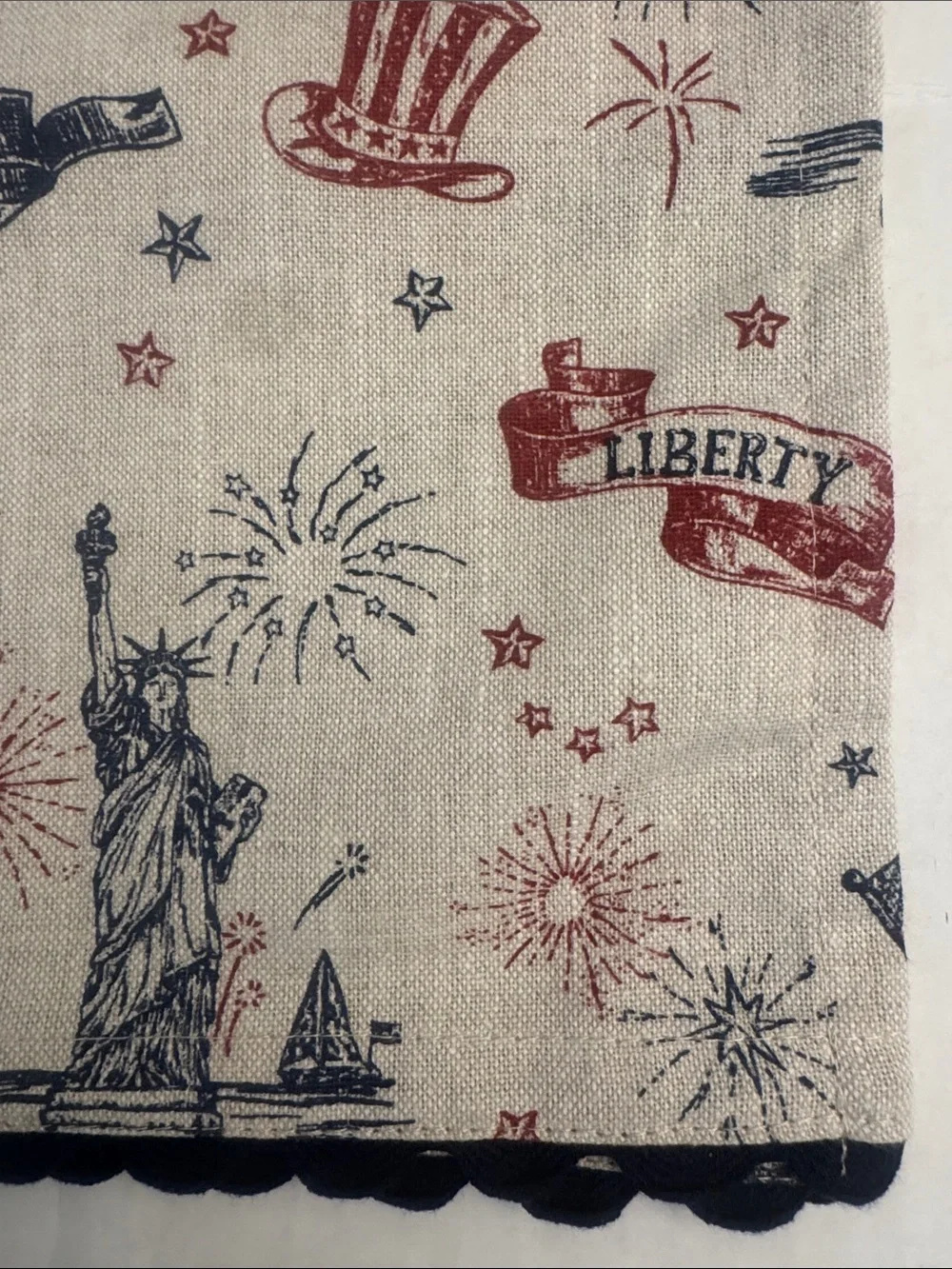 💥THE FARMHOUSE by Rachel Ashwell Patriotic Cotton Valance -Light Filtering